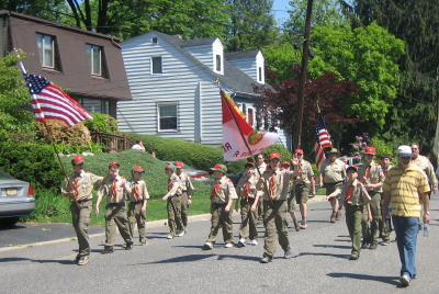 Troop 2295 marches in the Memorial Day 2008