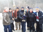 Pack 229 Senior Webelos with the championship trophy at Campgaw