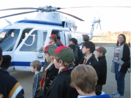 Troop 2295 at Port Authority Helicopter Hangar