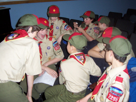 Troop 2295 Boy Scouts prepare to Bridge new scouts into their ranks!