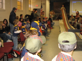 Two Webelos await their cars at the Finish Line